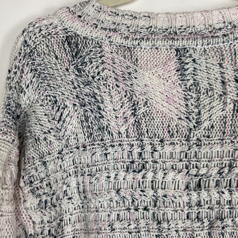 Joie Sydnee Cotton V-neck Chunky Knit Oversized Balloon Sleeve Cozy Sweater - Picture 12 of 16